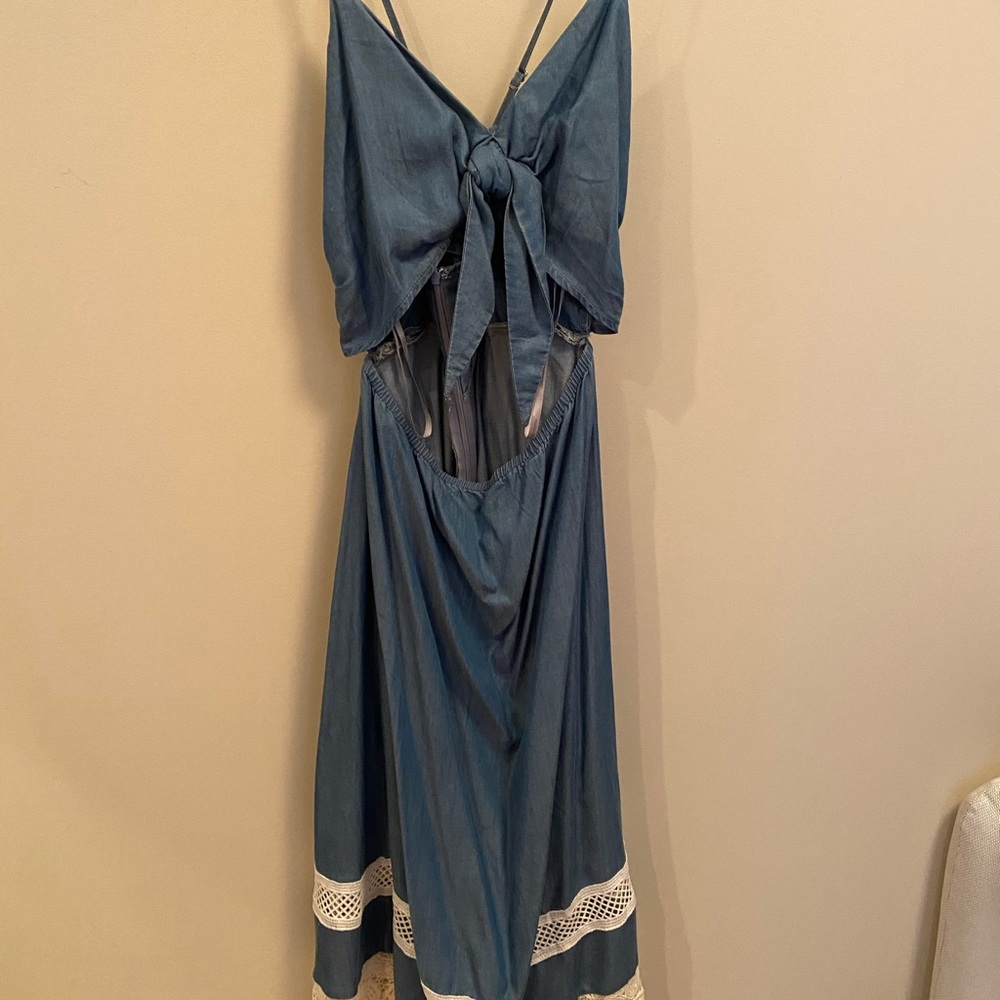 Denim Cutout Dress Medium
